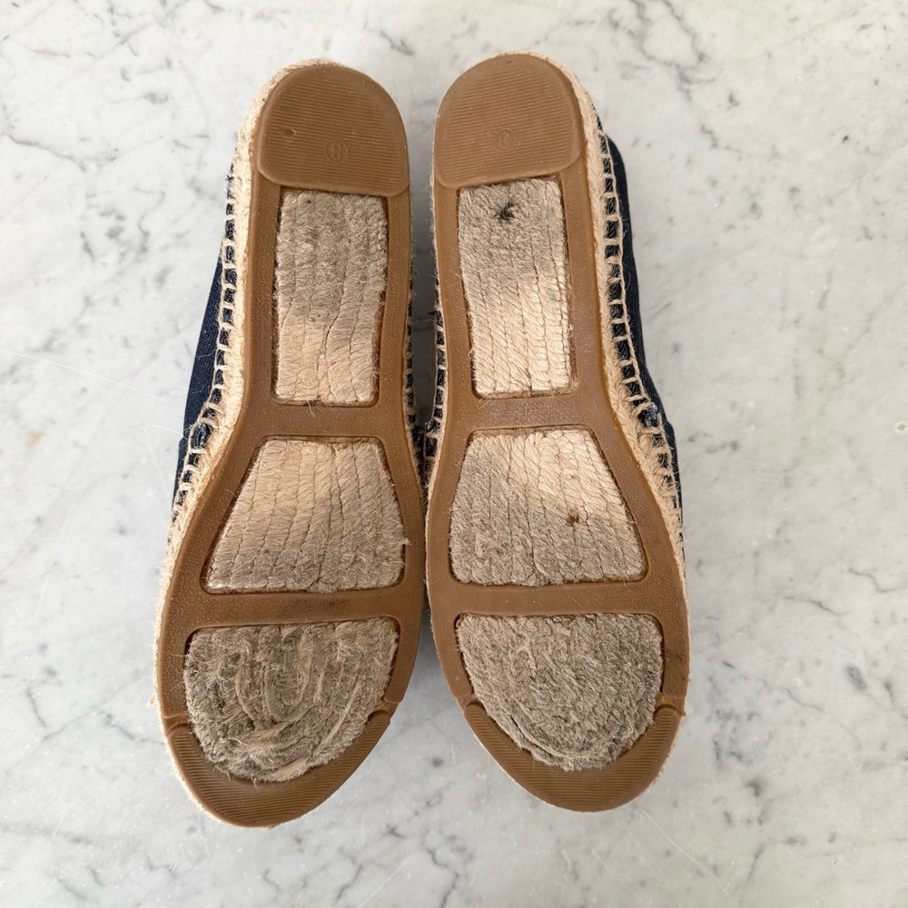 Tory Burch Dark Blue Denim Flat Espadrille size 8 - Picture 8 of 8